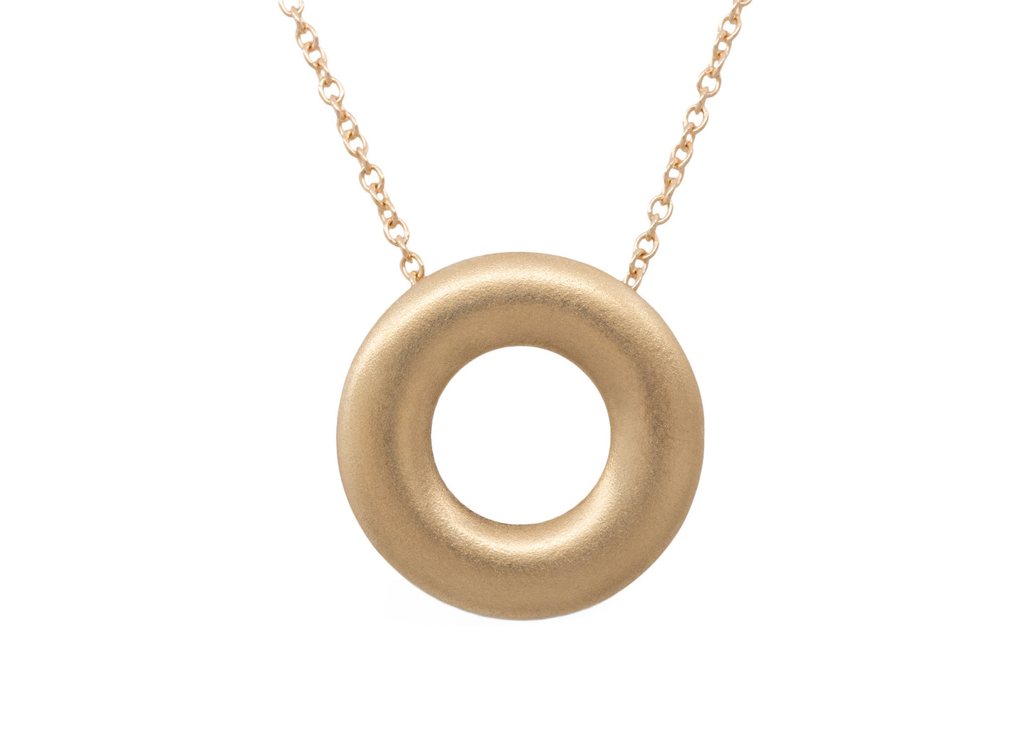 Circle Pendant with Hidden Bales, Yellow Gold