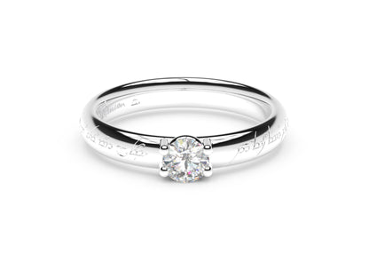 Contemporary Elvish Engagement Ring - Slim, White Gold & Platinum
