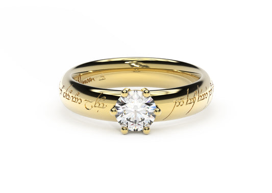 Classic Elvish Engagement Ring, Yellow Gold