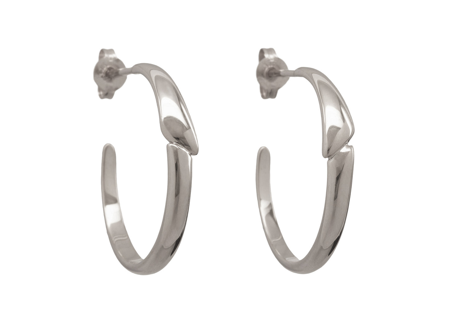 Asymmetric Earrings, White Gold & Platinum