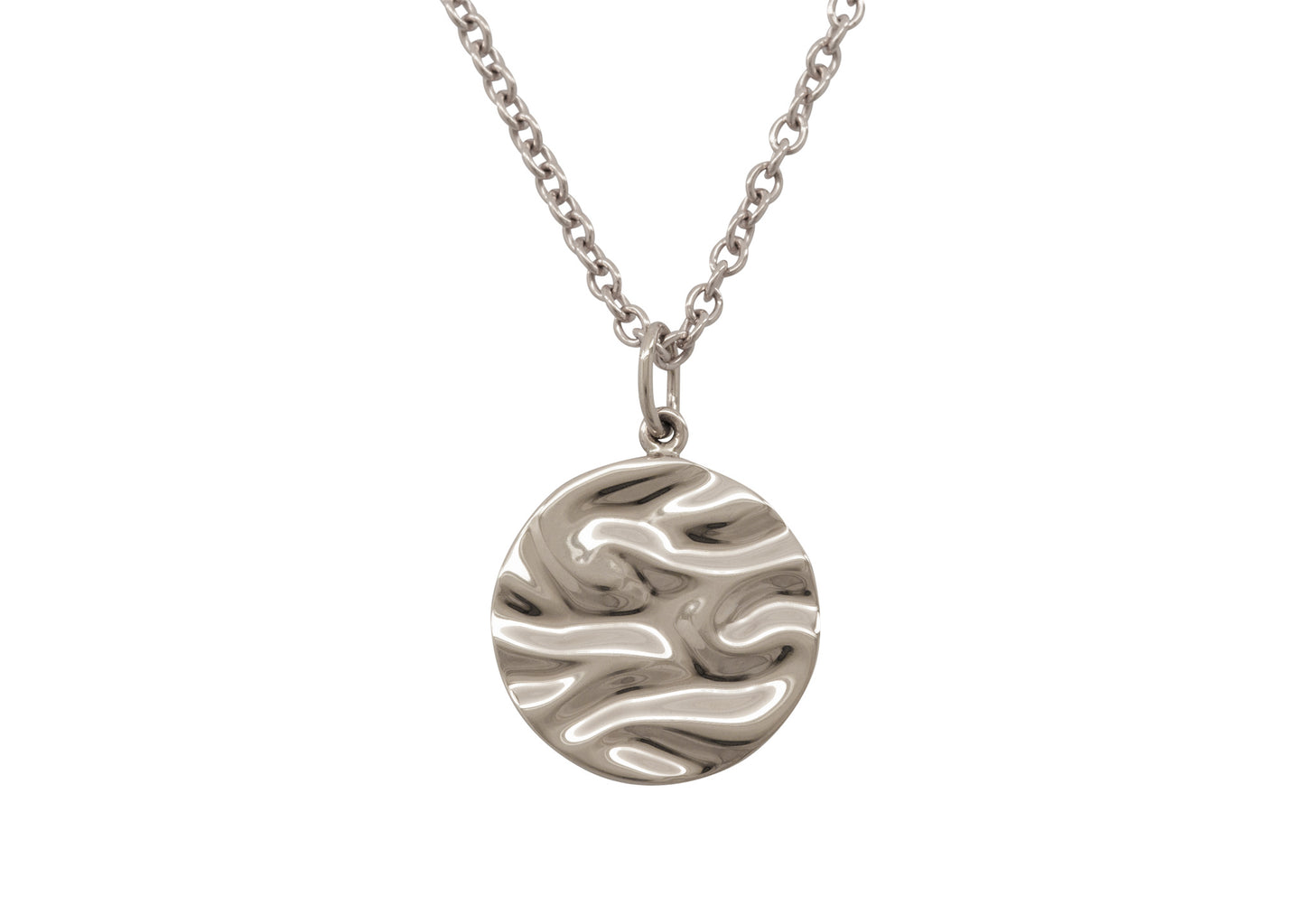 Silk Wave Pendant, White Gold & Platinum