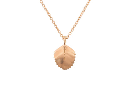 Beech Leaf Pendant, Red Gold