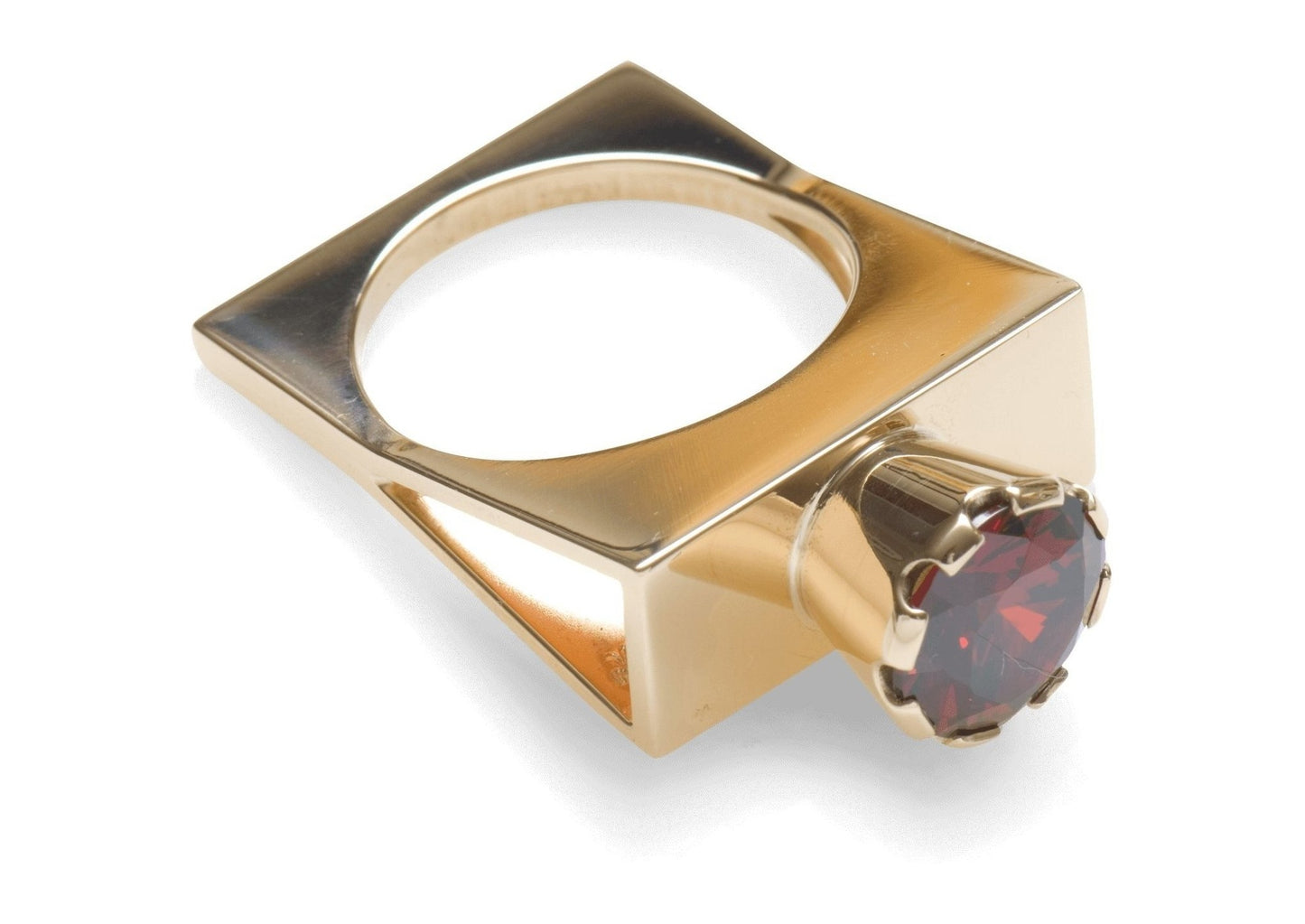 9ct Gold Crown Setting Ring with Facetted Stone - Jens Hansen - 1