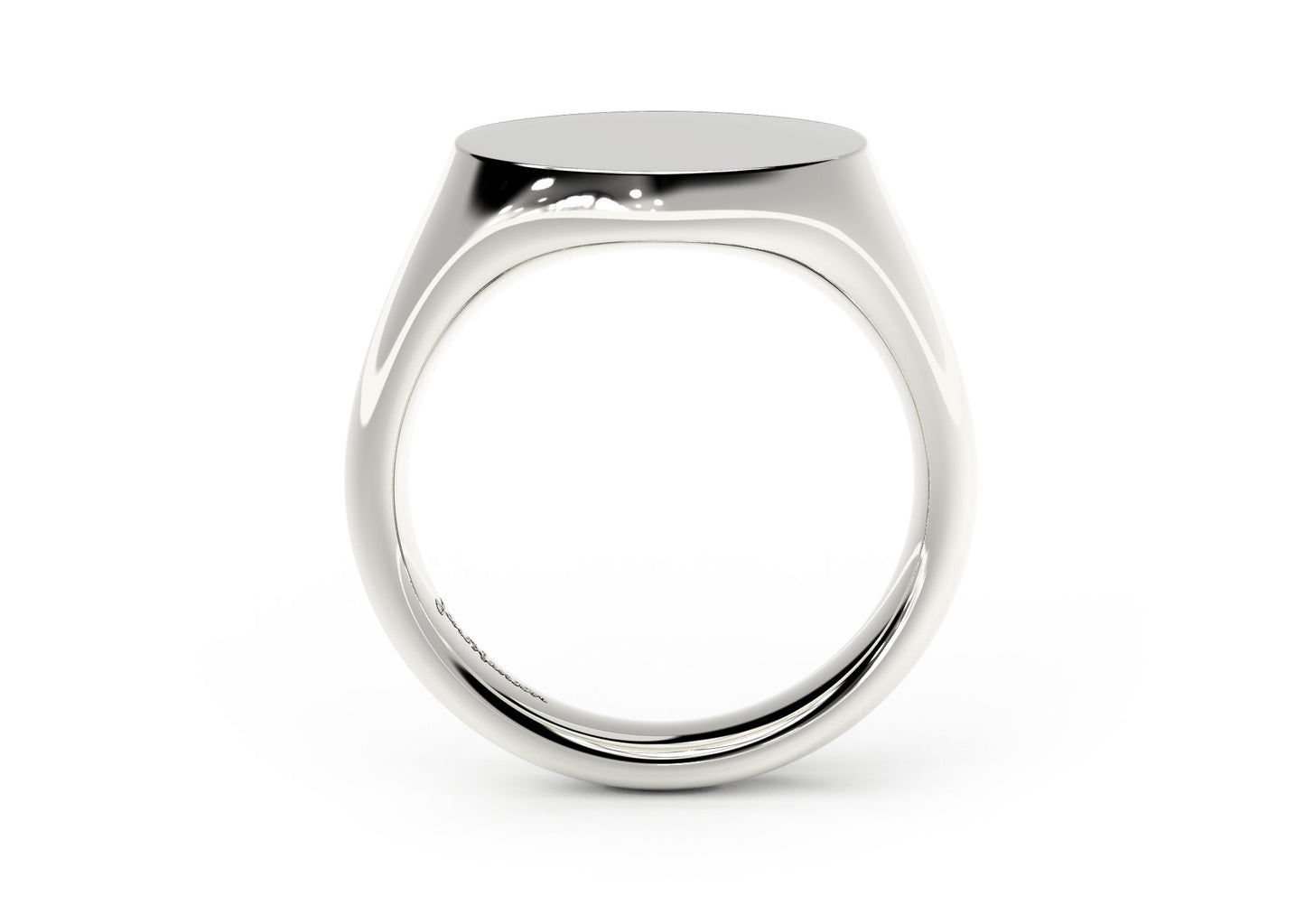 Landscape Signet Ring, White Gold & Platinum