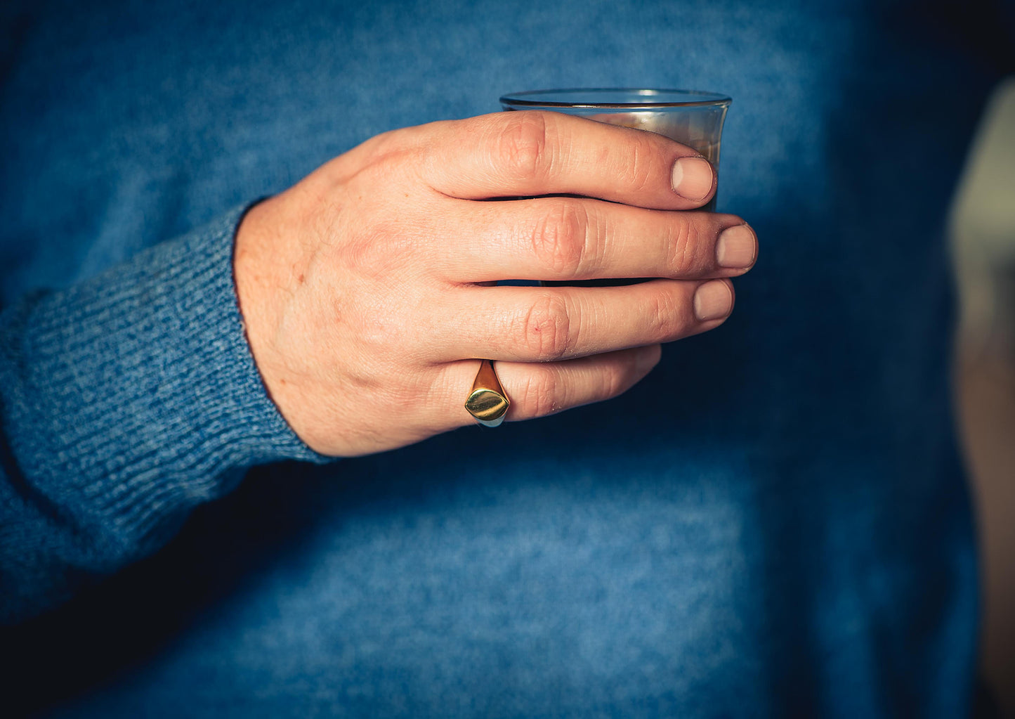 Navette Signet Ring, Yellow Gold