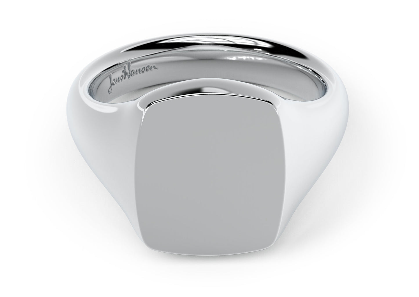 Quadrant Signet Ring, White Gold & Platinum