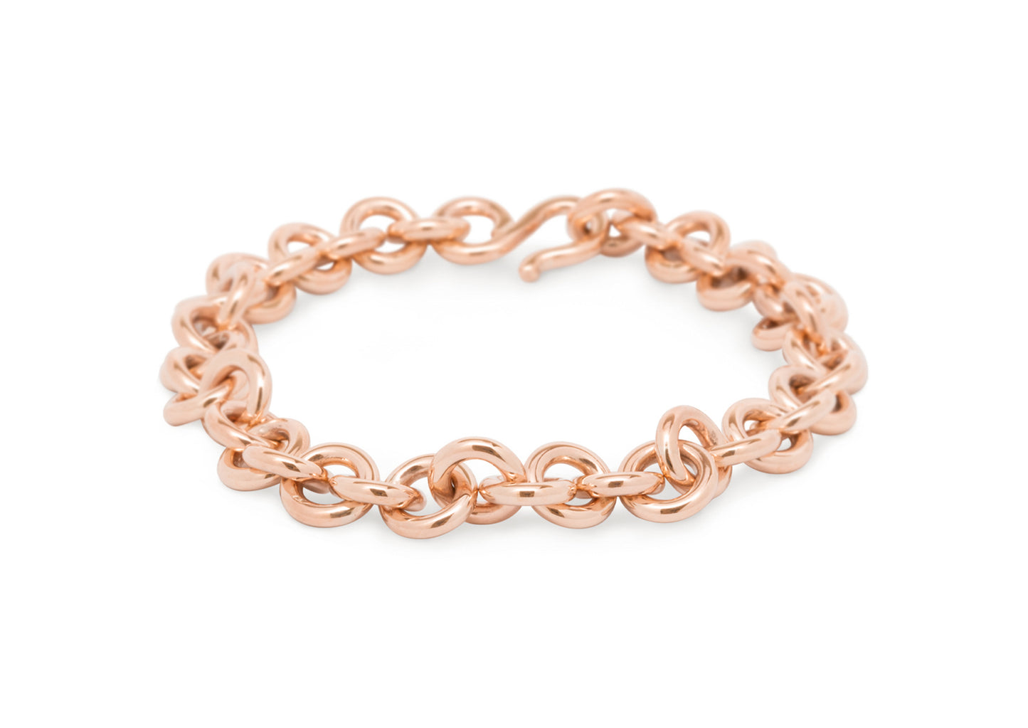 Round Link Bracelet, Red Gold