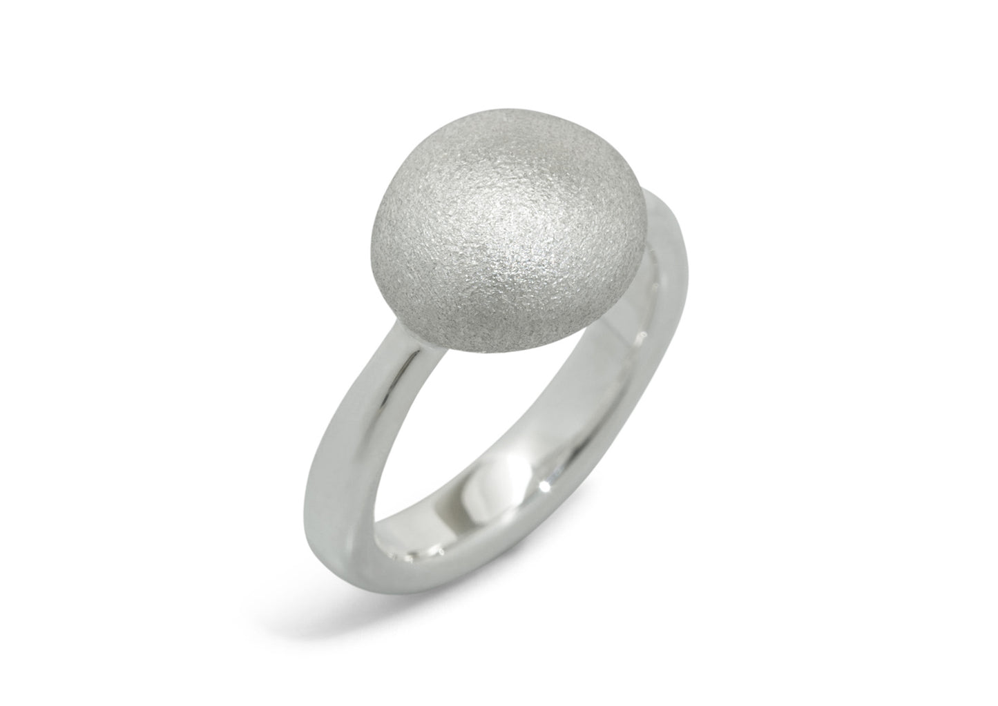 Button Ring, Sterling Silver