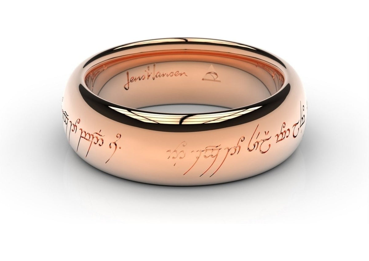 Elvish Love Ring Red Gold