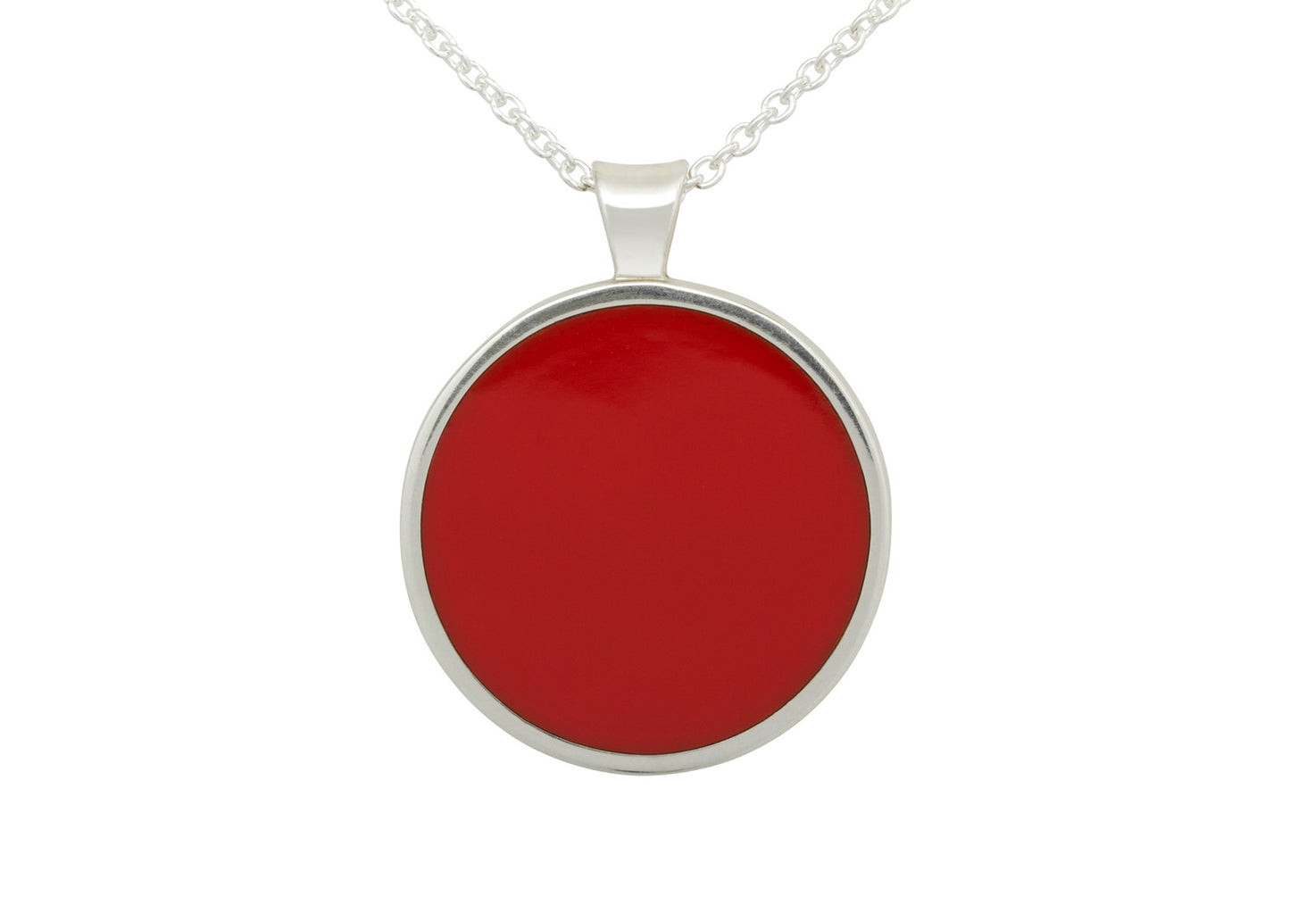 Round Resin Pendant, Sterling Silver
