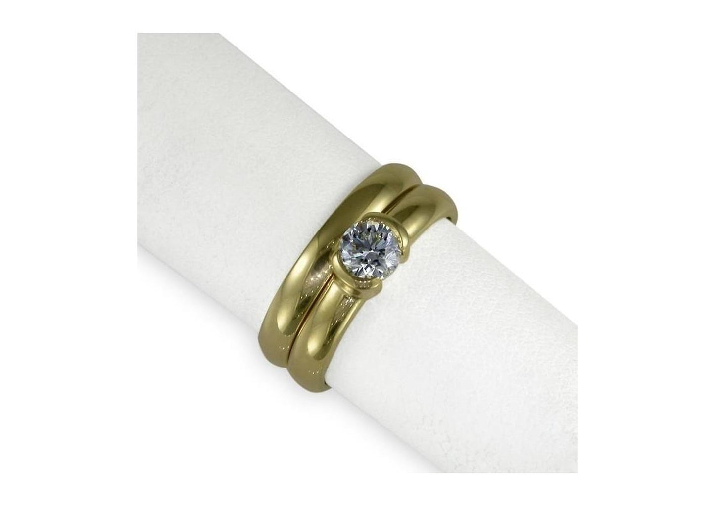 18ct Gold & Diamond Solitaire Ring Set - Jens Hansen