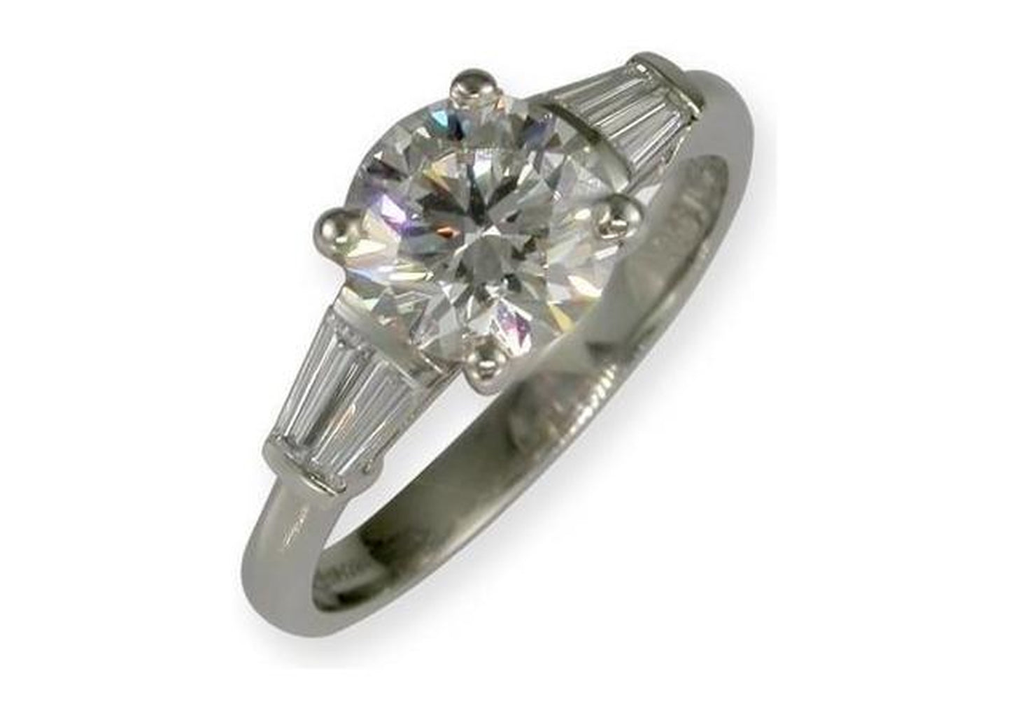 Bespoke Platinum Ring With Side Baguette Diamonds - Jens Hansen