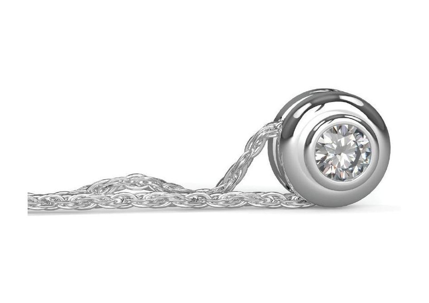 Diamond pendent necklace bezel set in 14ct - Jens Hansen - 1