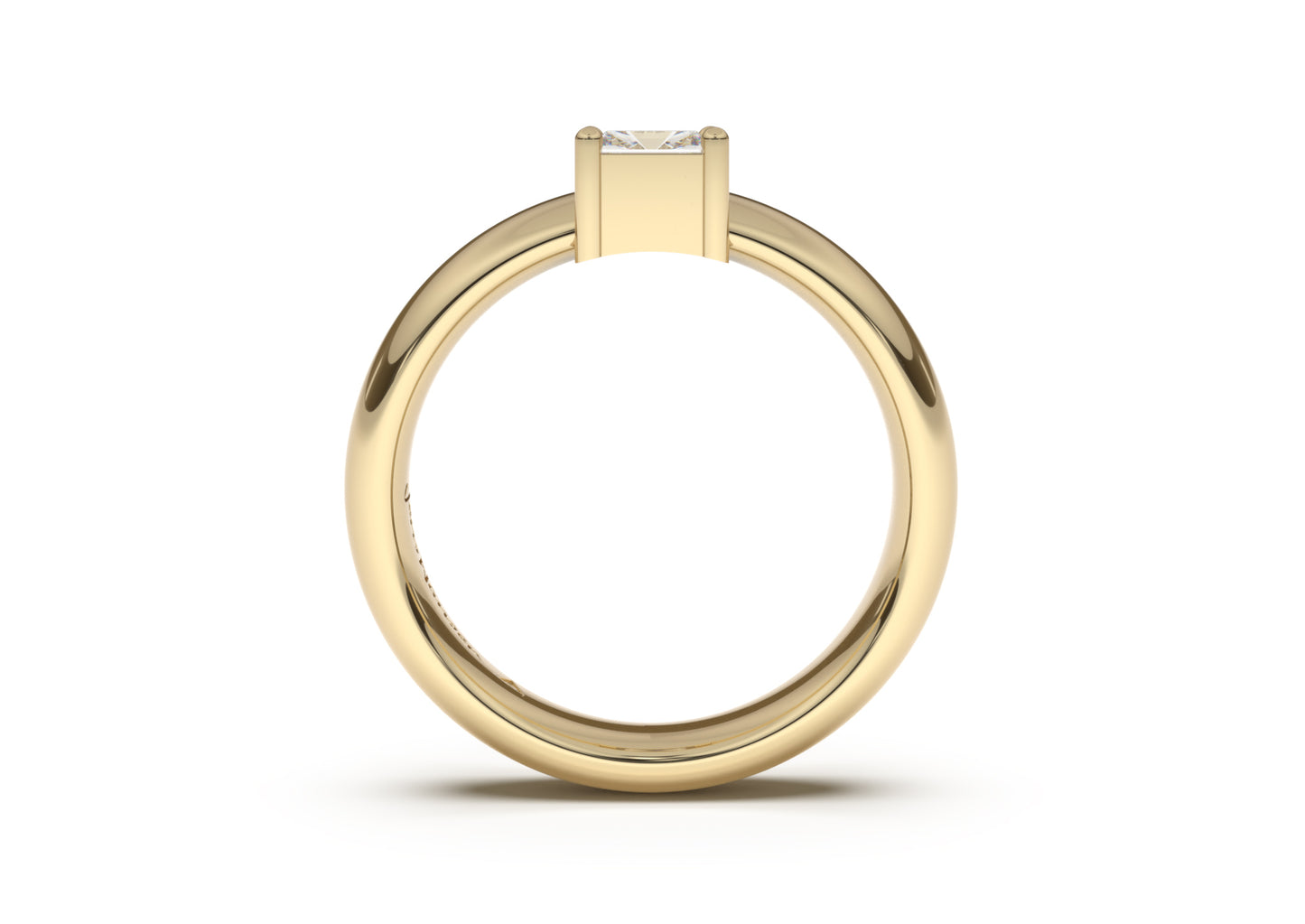 Emerald Cut Classic Engagement Ring, Yellow Gold