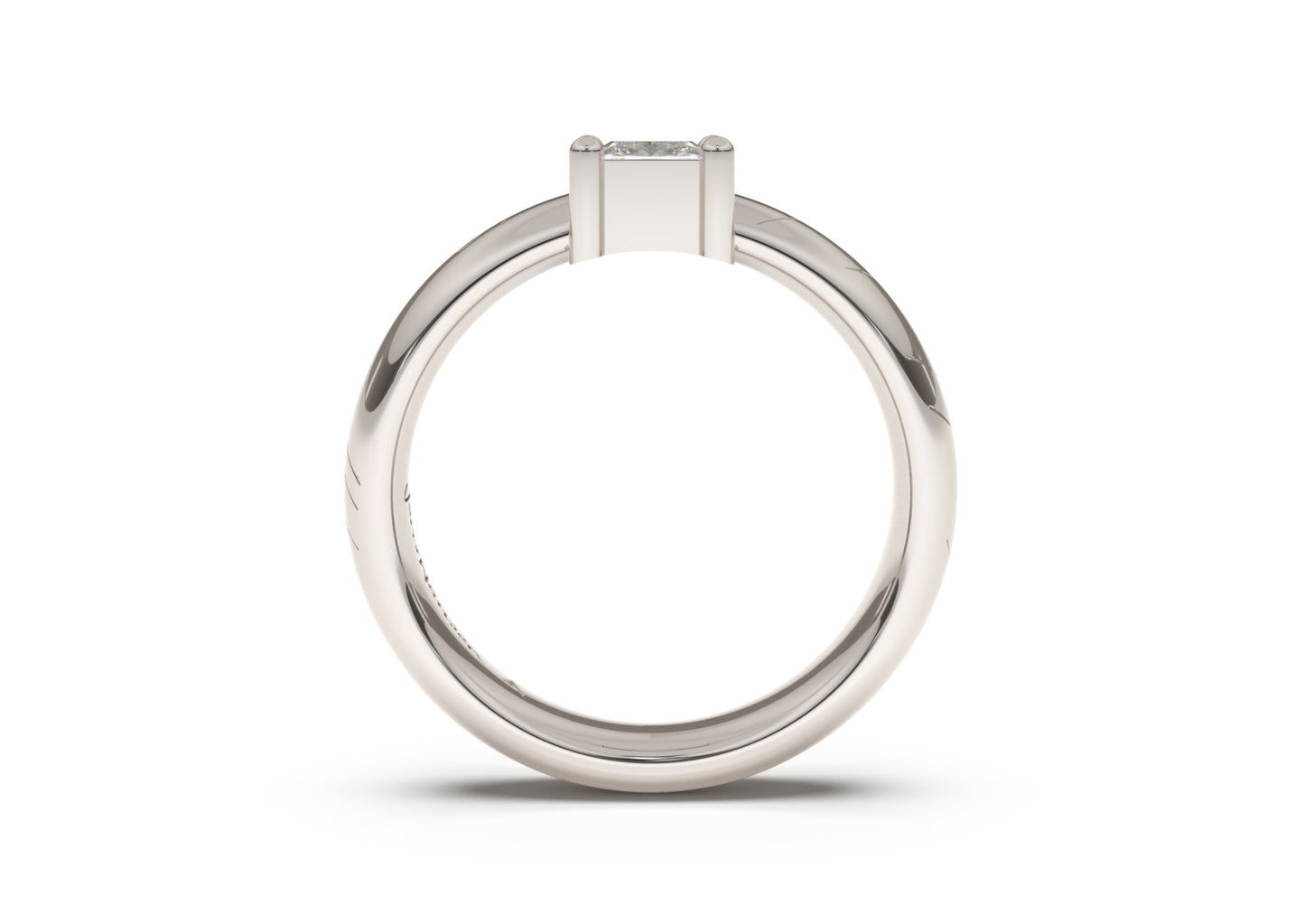 Princess Classic Elvish Engagement Ring, White Gold & Platinum