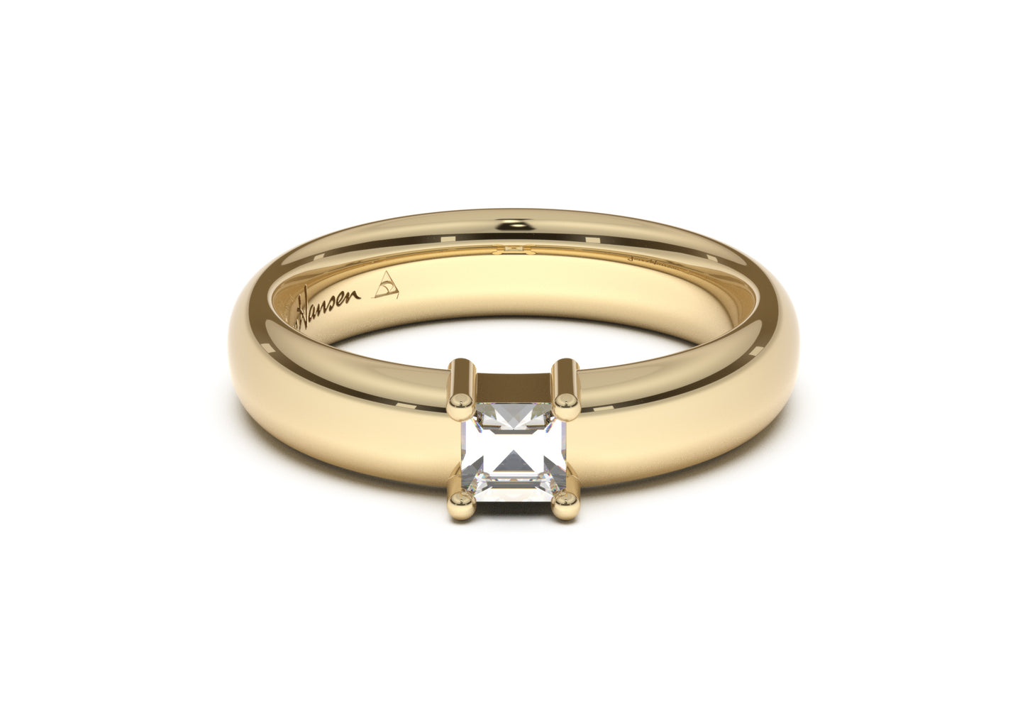 Princess Classic Engagement Ring, Yellow Gold