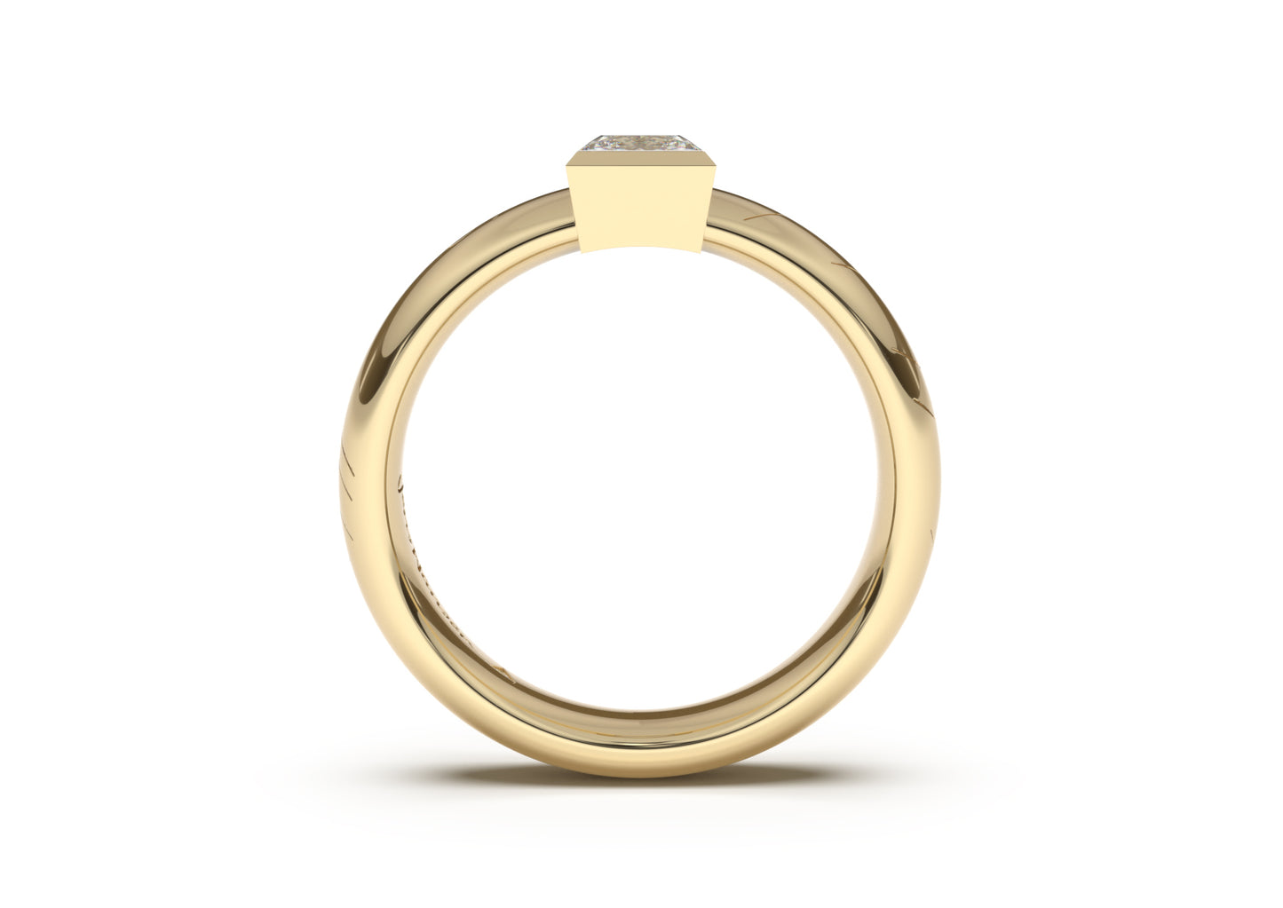 Princess Elegant Elvish Engagement Ring, Yellow Gold
