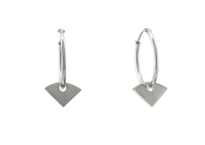 E14 Arc Hoop Earring, White Gold & Platinum