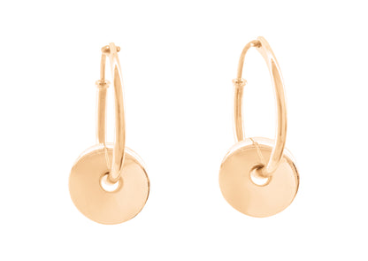 E11 Circle Hoop Earrings, Red Gold