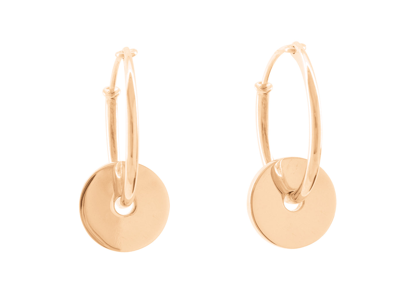 E11 Circle Hoop Earrings, Red Gold