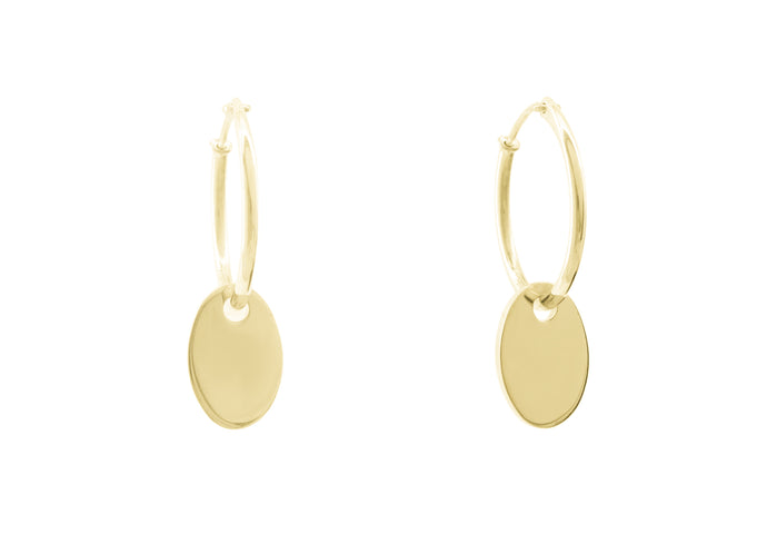E15 Oval Earring, Yellow Gold