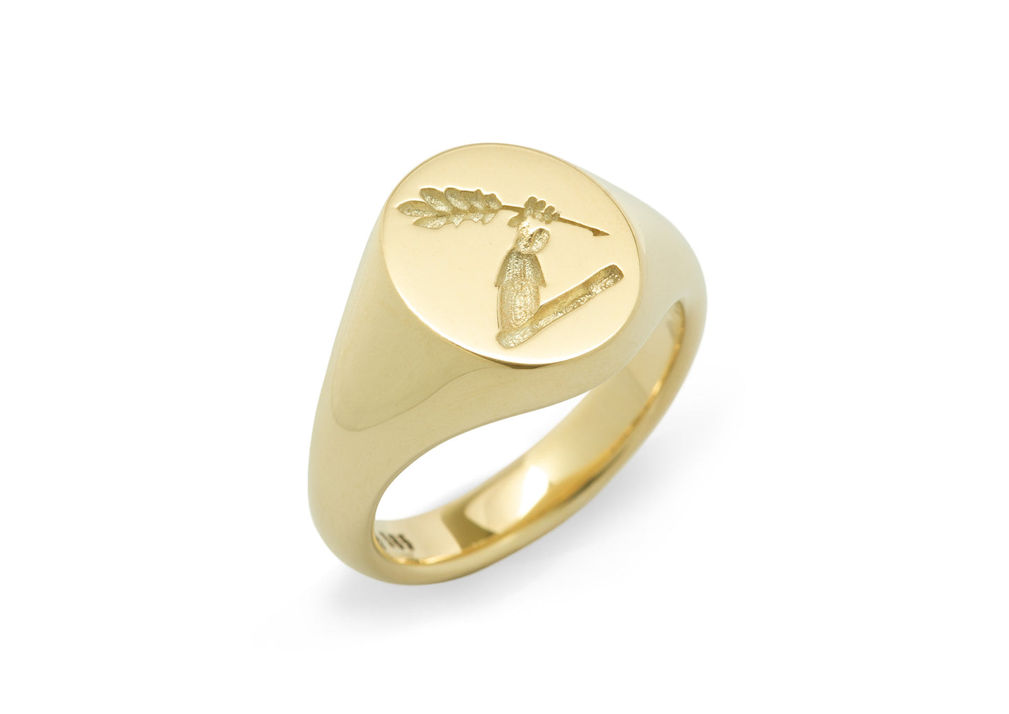 Custom Family Crest Signet Ring, Yellow Gold