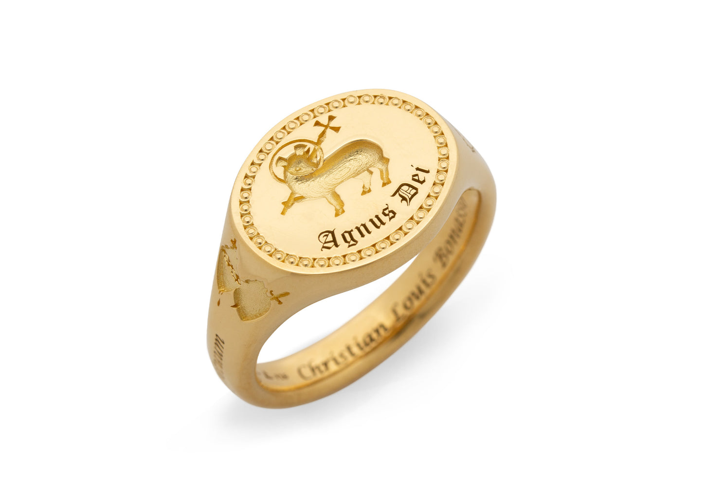 Medieval Style Signet Ring, Yellow Gold