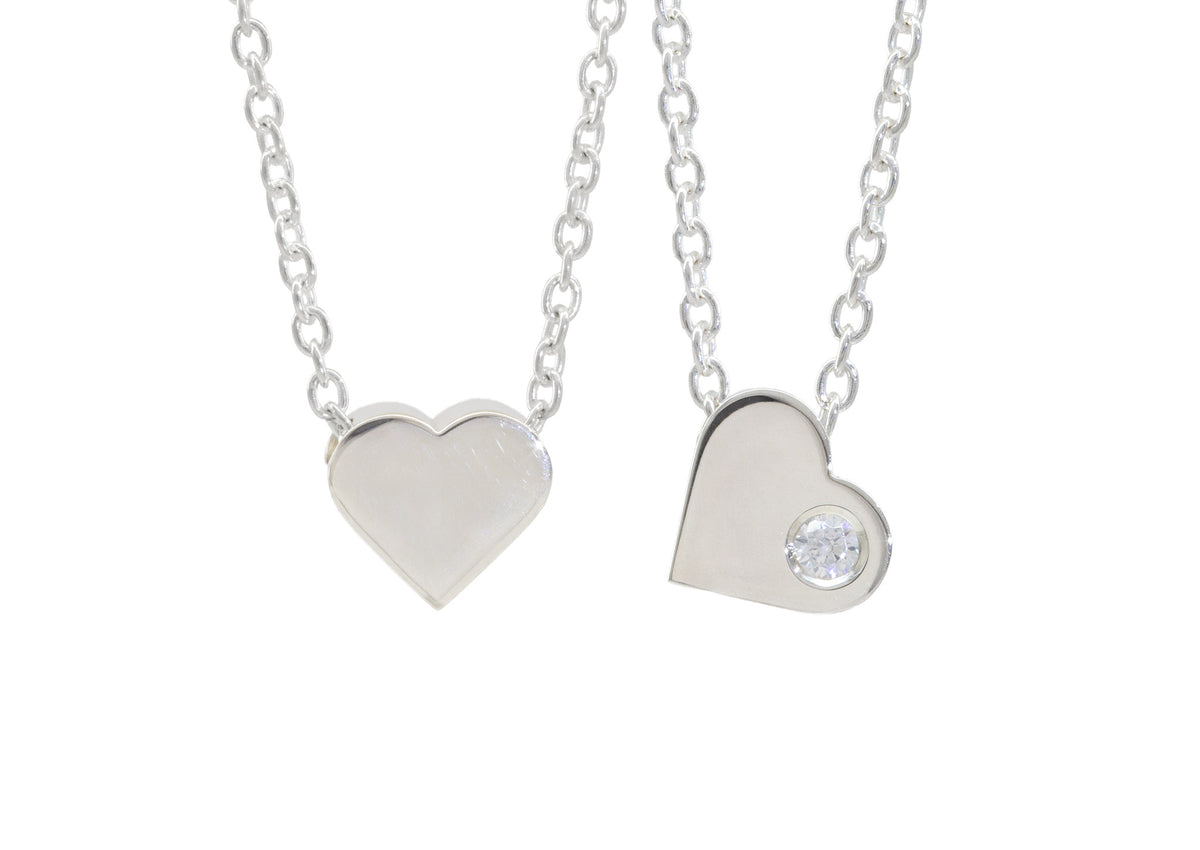Heart Love Stories Diamond Pendant, Sterling Silver