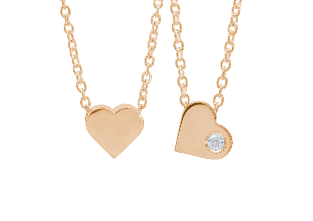 Heart Love Stories Diamond Pendant, Red Gold