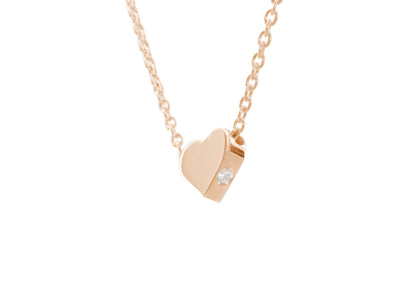 Heart Love Stories Diamond Pendant, Red Gold