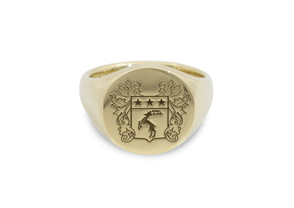 Round Sigil Signet Ring, Yellow Gold