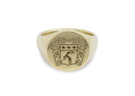 Round Sigil Signet Ring, Yellow Gold