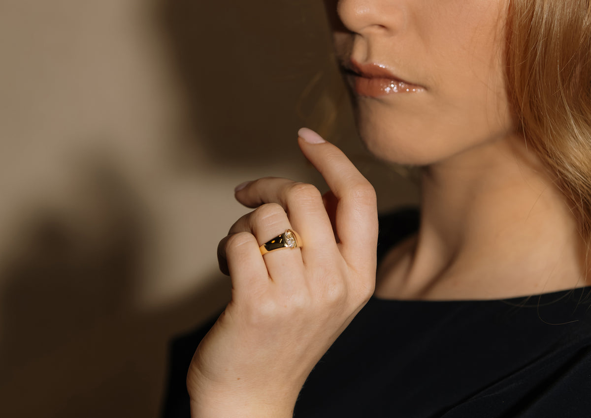 The Jens Hansen Marquise Diamond Ring, Yellow Gold