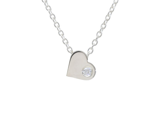 Heart Love Stories Diamond Pendant, Sterling Silver