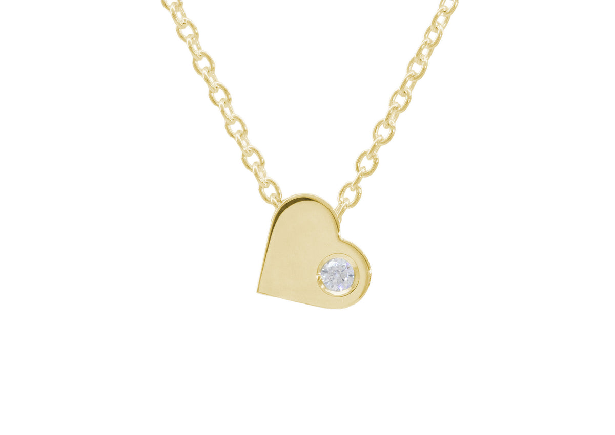 Heart Love Stories Diamond Pendant, Yellow Gold