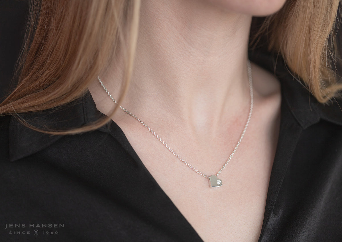 Heart Love Stories Diamond Pendant, White Gold