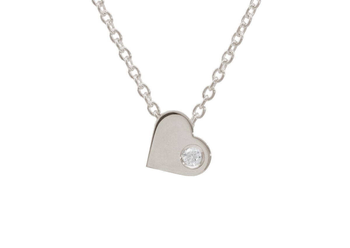 Heart Love Stories Diamond Pendant, White Gold