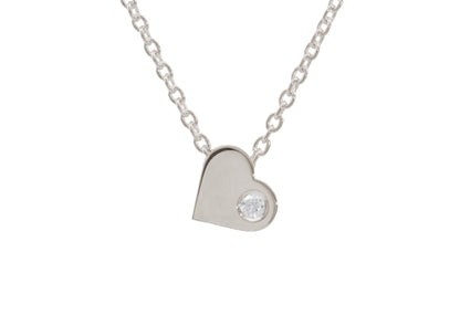 Heart Love Stories Diamond Pendant, White Gold
