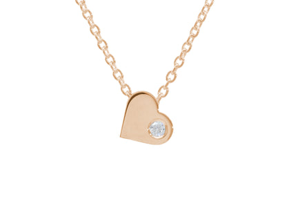 Heart Love Stories Diamond Pendant, Red Gold