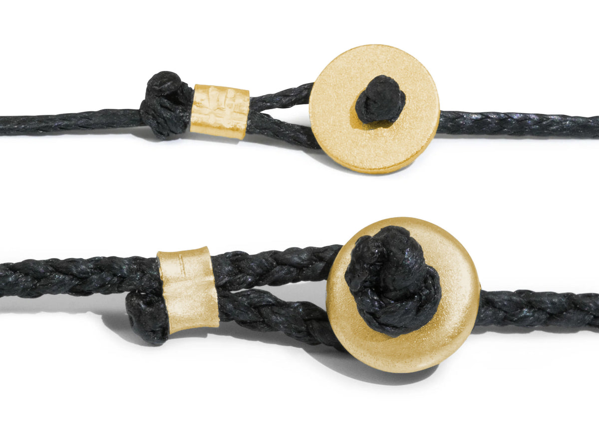 Wax Cord with Toggle, Yellow Gold