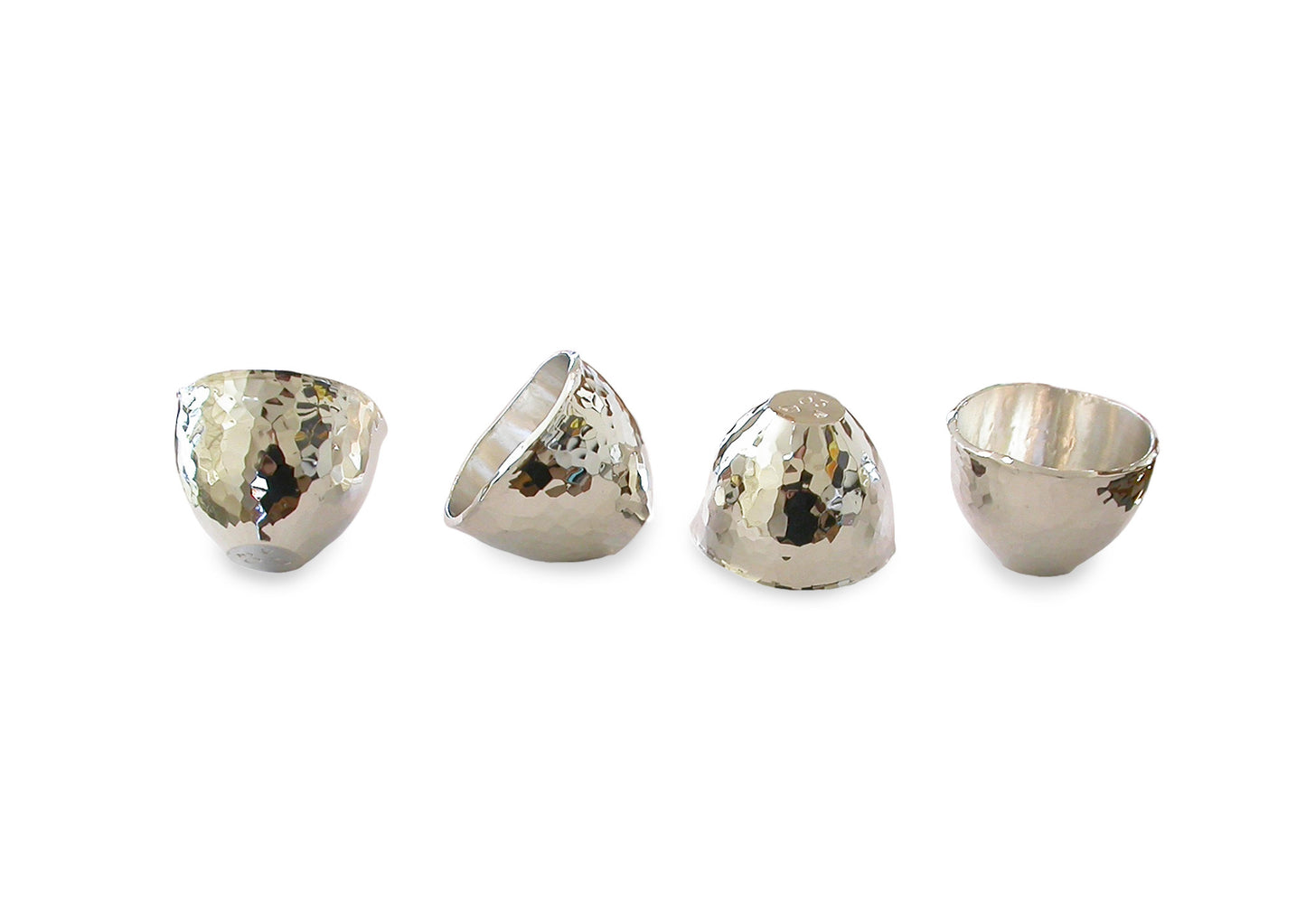 Hand Forged Bowl Drinking Cups, Pure Silver