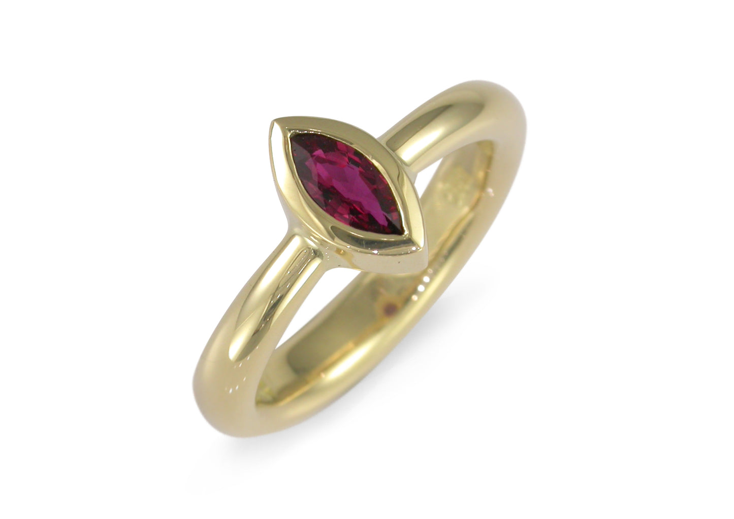 Marquise Ruby Ring, Yellow Gold