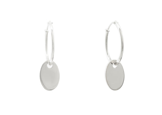 E15 Oval Earring, Sterling Silver