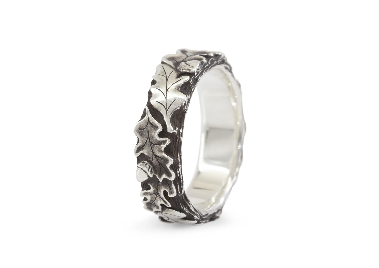 Handmade Oak Leaf Ring, Sterling Silver