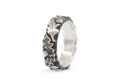 Handmade Oak Leaf Ring, Sterling Silver