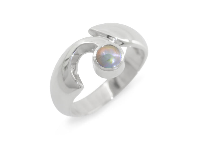 JW159 Paua Pearl Ring, Sterling Silver