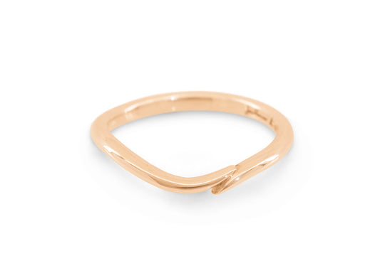 Simple Elvish Wedding Band, Red Gold