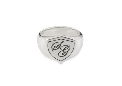 Shield Signet Ring, Sterling Silver