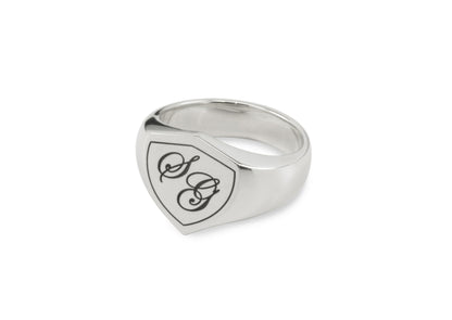 Shield Signet Ring, Sterling Silver