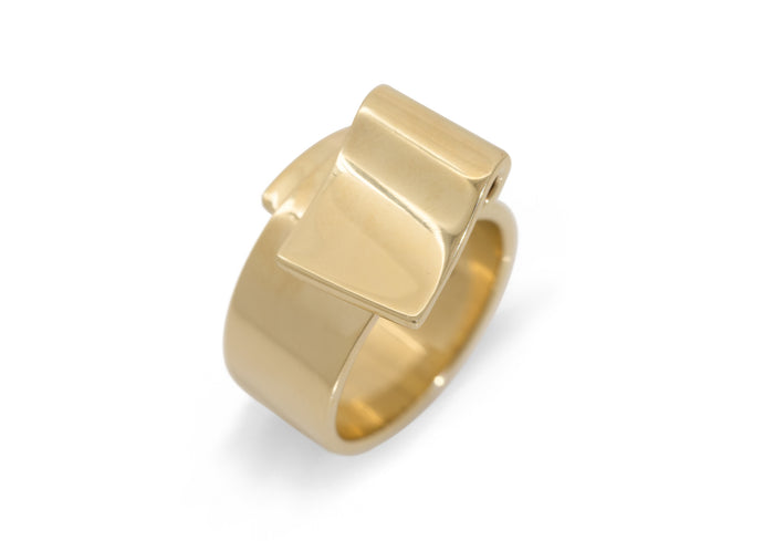 JW702 Folded Ring, Yellow Gold